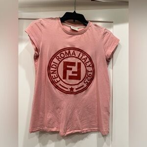 Authentic Fendi kids logo tshirt top shirt fits a women’s small/medium $650